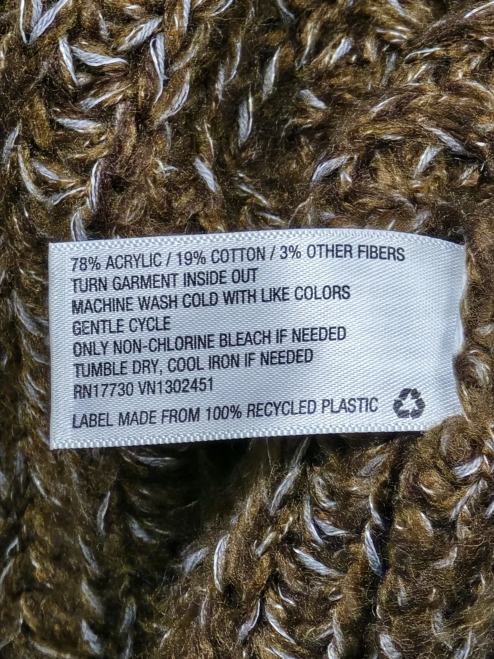 Universal Thread Brown Marled Chunky Cable Knit Cowl Neck Sweater Medium - Picture 8 of 9